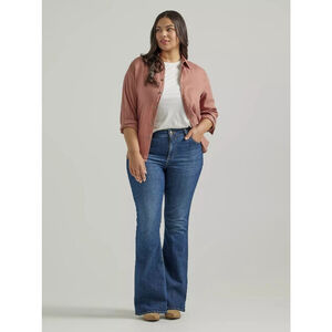 Women's Boho Western Plus Size St. John's Bay Blue Bootcut Jeans Size 20W